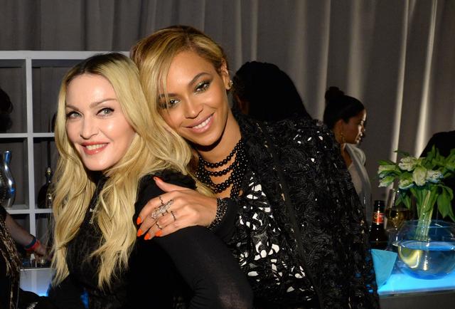 Madonna and Beyonce attend the Tidal launch event #TIDALforALL at Skylight at Moynihan Station on March 30, 2015 in New York City. (Photo by Kevin Mazur/Getty Images For Roc Nation)