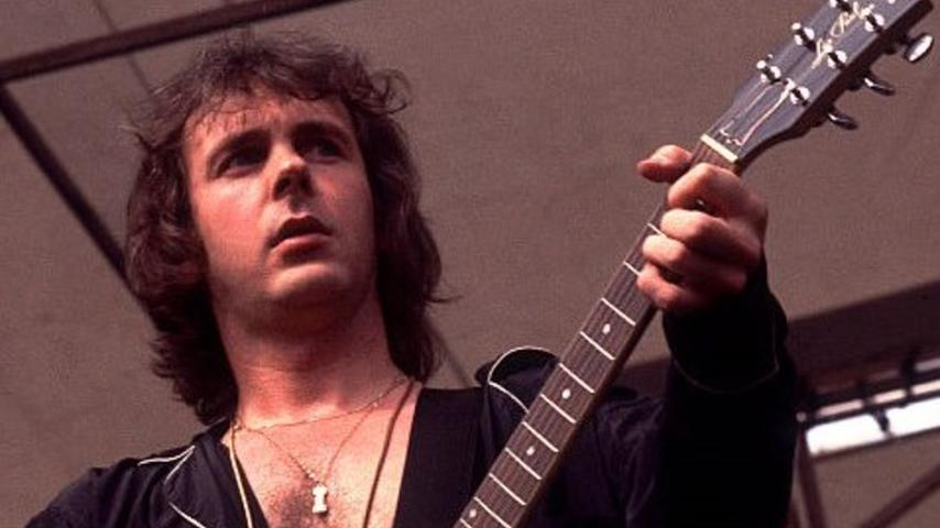 American-based rock band Foreigner performs onstage at Comiskey Park, Chicago, Illinois, August 5, 1978. Pictured is Ian McDonald on guitar. (Photo by Paul Natkin/Getty Images)