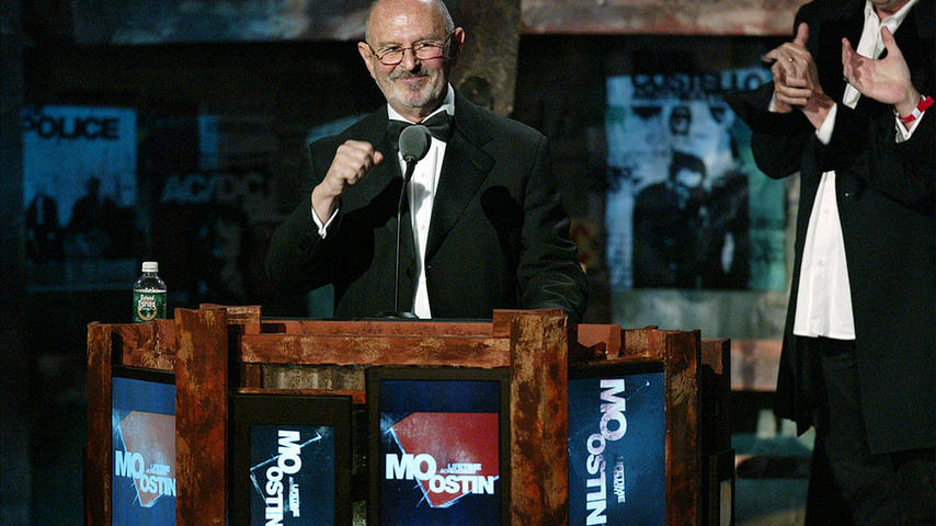 NEW YORK - MARCH 10: Former Warner Bros Records executive Mo Ostin speaks at the 18th Rock and Roll Hall of Fame induction ceremony at the Waldorf-Astoria Hotel March 10, 2003 in New York City. (Photo by Frank Micelotta/Getty Images)